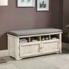 Furniture of America CM-AC308WH Gwebdolyn - Shoe Bench - Weather White