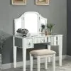 Furniture of America CM-DK6361WH-UPS3 Cyndi - Vanity With Stool - White