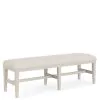 Riverside Furniture 79455 Glenndale - Upholstered Dining Bench - Aged White / Wheat