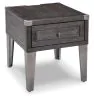 Ashley Furniture T901-3 Todoe - Rectangular End Table - Dark Gray