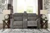 Ashley Furniture 5930118 Next-Gen Durapella - Power Reclining Loveseat with Console/Adj Hdrst - Slate