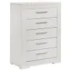 Coaster Fine Furniture 224945 Ives - 5-Drawer Bedroom Chest Of Drawers - White High Gloss