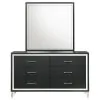 Coaster Fine Furniture 224993M Lucia - 6-Drawer Dresser And Mirror - Black