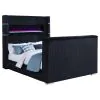 Coaster Fine Furniture 315868BLKQ Tisdall - Queen Flame Visualizer Wingback TV Bed - Black
