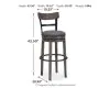 Ashley Furniture D388-230 Caitbrook - Tall UPH Swivel Barstool - Gray