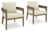 Ashley Furniture P671/625/601A(2)/602A Serene Bay - 7 Pc. - Dining Table, 4 Arm Chairs, 2 Swivel Chairs - Dark Brown