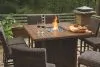 Ashley Furniture P750/665/130(4) Ashley Furniture P750/665/130(4) Paradise Trail - 9 Pc. - Fire Pit Table, 8 Barstools - Medium Brown