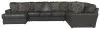 Jackson Furniture Industries 4378/72/75/30-28 Jackson Furniture Industries 4378/72/75/30-28 Denali - 3 Piece Italian Leather Match Sectional With LSF Chaise And 12 Included Accent Pillows - Steel