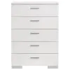 CoasterEssence 203505 Felicity - 5-Drawer Bedroom Chest - White High Gloss