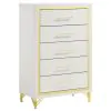 Coaster Fine Furniture 224735 Lucia - 5-Drawer Bedroom Chest - White