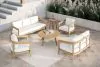 New Classic 60-G5511-6S New Classic 60-G5511-6S Wesley - 6 Piece Outdoor (Sofa & Loveseat & 2 Chairs & Coffee & End Table) - Light Brown