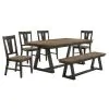Intercon HP-TA-4294-BBP-C Harper - Trestle Table - Brushed Brown / Pecan