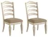 Ashley Furniture D743-01 Realyn - Dining UPH Side Chair (Set of 2) - Ladderback - Chipped White