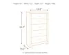 Ashley Furniture B070/31/36/46/71/96 Culverbach - 5 Pc. - Dresser, Mirror, Chest, Queen Panel Bed - Gray