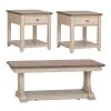 Liberty Furniture 652-OT-3PCS Farmhouse Reimagined - 3 Piece Table Set (1 Cocktail 2 End Tables) - Antique White / Chestnut Tops