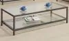 CoasterEssence 720228 Trini - 1-Shelf Glass Top Coffee Table - Black Nickel
