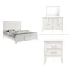 New Classic 00-677W-24N New Classic 00-677W-24N Andover - 6/0 Western King 4 Piece Bedroom Set (Bed & Dresser & Mirror & Nightstand) - White