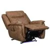 New Classic U5854-16P2-BRN Kyra - Auto Glider Recliner With Power Headrest & Footrest - Saddle