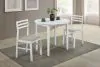 Coaster Fine Furniture 130005WHT Bucknell - 3 Piece Round Drop Leaf Dining Table Set - White