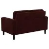 Coaster Fine Furniture 511212 Ruth - Fabric Upholstered Track Arm Loveseat - Rust Red