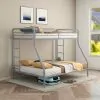 Coaster Fine Furniture 460340SVR Carson - Metal Twin Over Full Bunk Bed - Glossy Silver