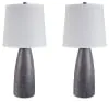 Ashley Furniture L243004 Shavontae - Poly Table Lamp (Set of 2) - Gray