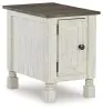 Ashley Furniture T994-7 Havalance - Chair Side End Table - White / Gray