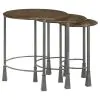 CoasterElevations 935971 Deja - 3 Piece Round Nesting Table Set - Natural And Gunmetal