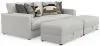 Jackson Furniture Industries 2405/36/37/77-11 Trevor - 2 Piece Extra Deep Oversized Sofa With 2 Included Storage Cocktail Ottoman - Chalk