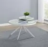 Coaster Fine Furniture 706258 Briggs - Round Marble Printed Glass Top Coffee Table - White