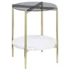 Coaster Fine Furniture 710338-S3 Jonelle - 3 Piece Round Coffee And End Table Set - Gold / Smoke