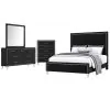 New Classic 00-B1891-34C New Classic 00-B1891-34C Ava - 5/0 Queen 4 Piece Bedroom Set (Bed, Dresser, Mirror, Chest) - Black