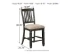 Ashley Furniture D736-124 Tyler Creek - Upholstered Barstool (Set of 2) - Black / Grayish Brown