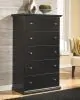 Ashley Furniture B138-46 Maribel - Five Drawer Chest - Black