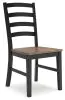 Ashley Furniture D634-01 Wildenauer - Dining Room Side Chair (Set of 2) - Brown / Black