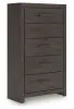 Ashley Furniture B3789-46 Prendonea - Five Drawer Chest - Charcoal