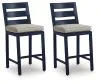 Ashley Furniture PCP587-124 East Beach - Barstool (Set of 2) - Blue
