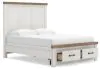 Ashley Furniture B4615B7 Ashley Furniture B4615B7 Savonport - Queen Panel Storage Bed With Storage Footboard - White / Brown