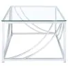 CoasterEssence 720498 Lille - Rectangular Glass Top Coffee Table - Chrome