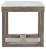 Ashley Furniture T789-2 Loyaska - Square End Table - Brown / Ivory