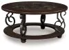 Ashley Furniture T623-8 Frallyn - Round Cocktail Table - Dark Brown