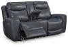 Ashley Furniture PCU1210018 Bexhurst - Power Reclining Loveseat With Console / Adjustable Headrest - Admiral