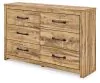 Ashley Furniture PCB1580-31 Maystonna - Six Drawer Dresser - Brown