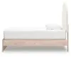 Ashley Furniture PCB1566B2 Arloster - Twin Upholstered Panel Bed - Tan / White