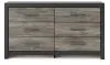 Ashley Furniture PCB1118-31 Ashley Furniture PCB1118-31 Broachmyn - Six Drawer Dresser - Black / Gray