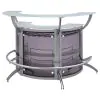 CoasterEssence 100135-S3 Dallas - 3 Piece Curved Freestanding Home Bar Cabinet - Silver