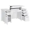 CoasterEssence 801573 Dylan - 4-Drawer Lift Top Office Desk - White High Gloss