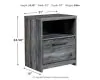 Ashley Furniture B221-91 Baystorm - One Drawer Night Stand - Gray