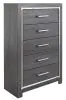 Ashley Furniture B214-46 Lodanna - Five Drawer Chest - Gray