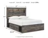 Ashley Furniture B211B45 Drystan - Full Bookcase Bed With 4 Storage Drawers - Multi